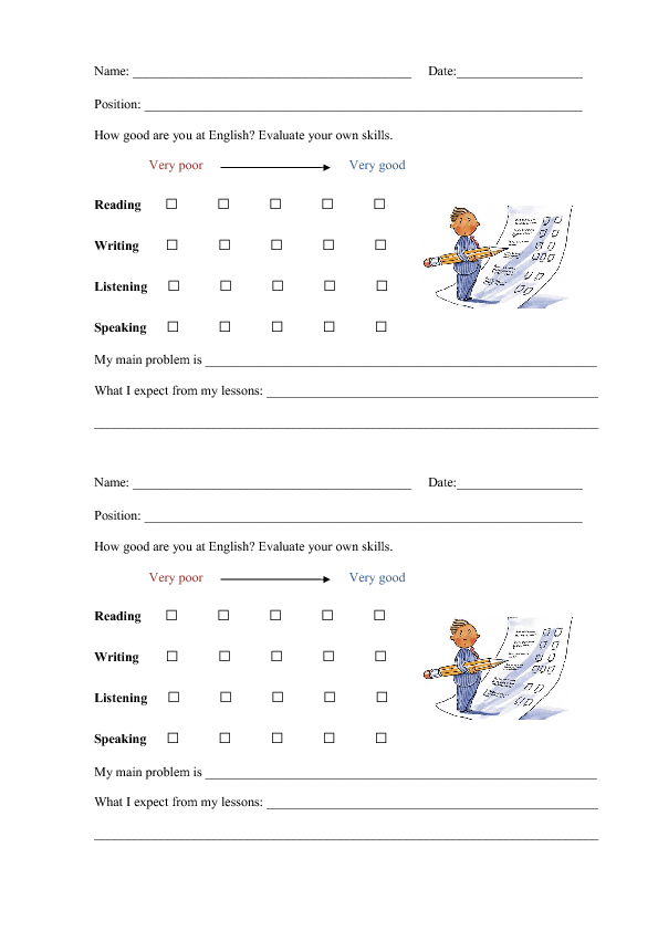 Selfassessment Sheet for Students