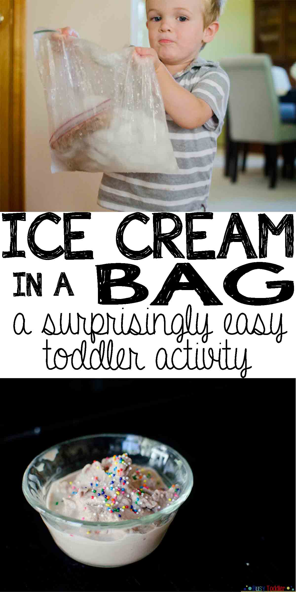 Making Ice Cream in a Sandwich Bag Busy Toddler