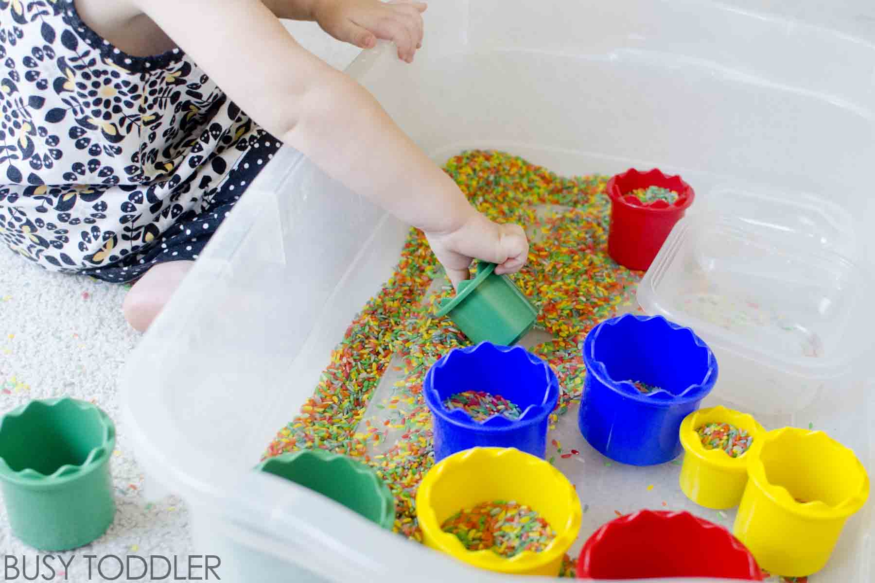 Dumping Station Sensory Bin Busy Toddler