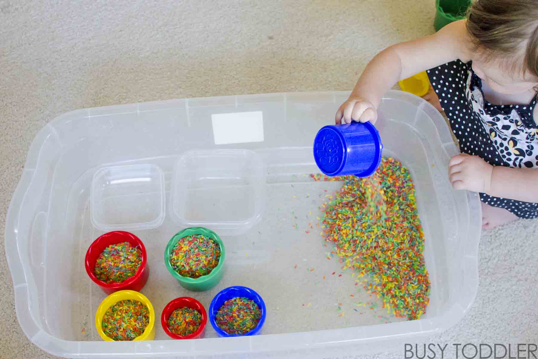 Dumping Station Sensory Bin Busy Toddler