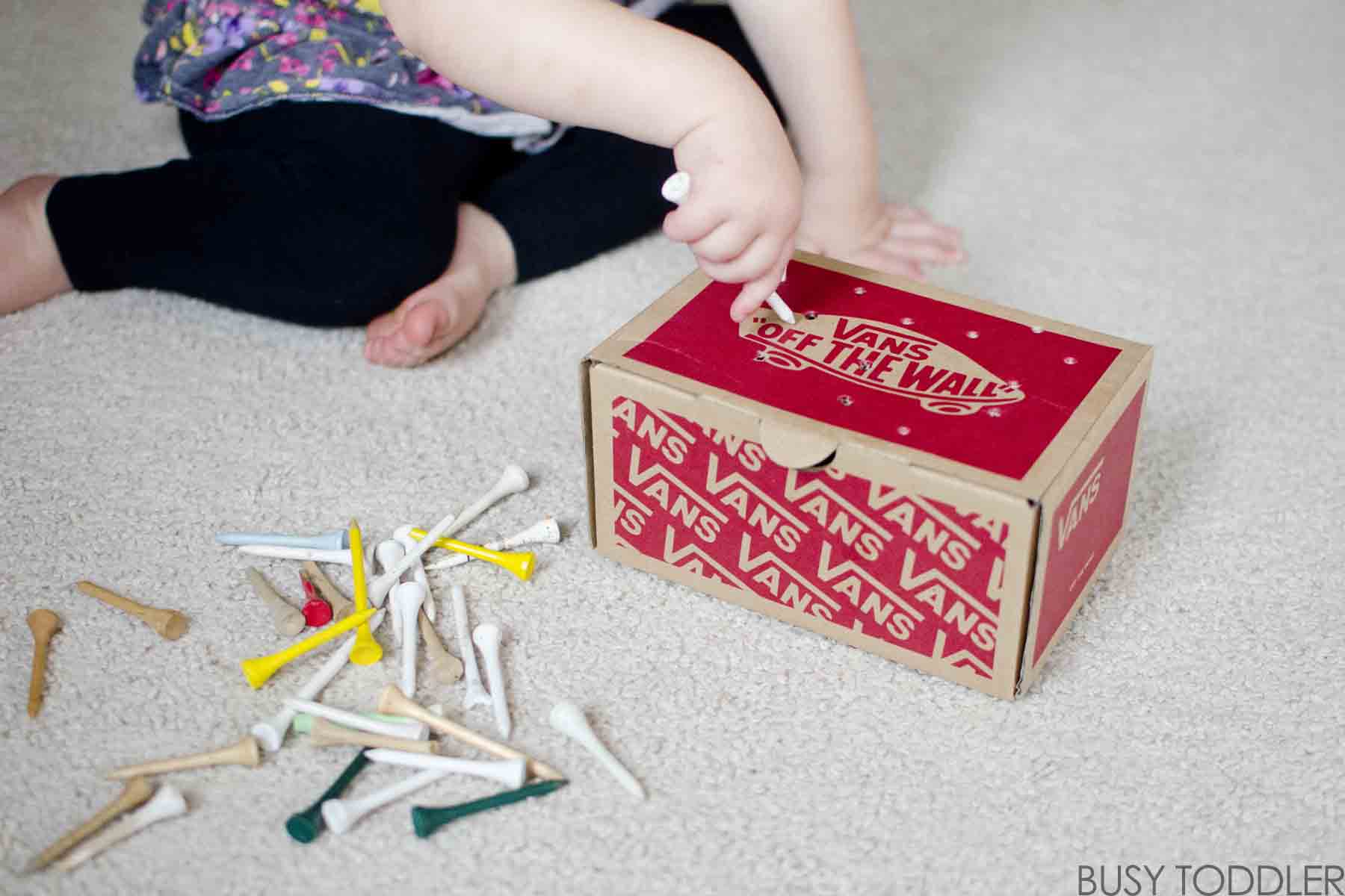 Golf Tee Push Fine Motor Skills Activity Busy Toddler