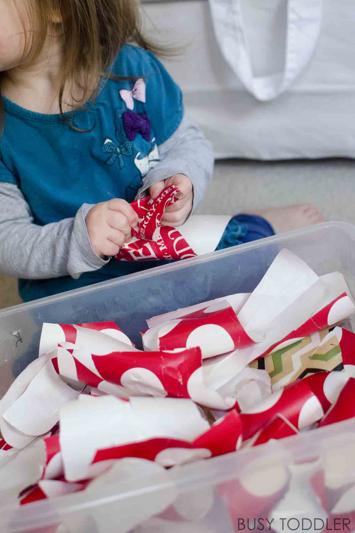 Ripping Paper Bin Busy Toddler