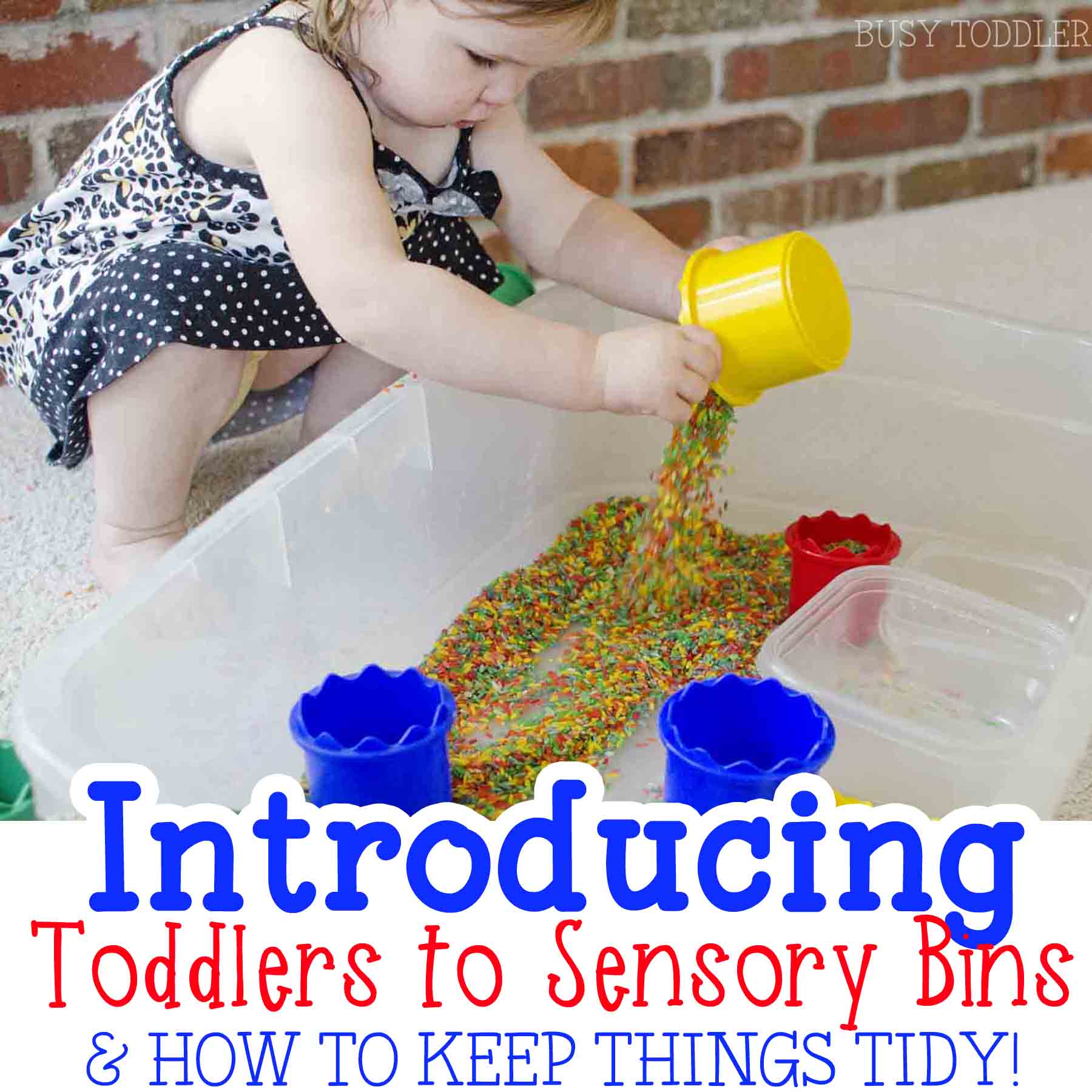 Introducing toddlers to sensory bins Busy Toddler