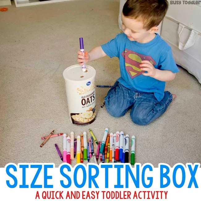 Size Sorting Box Toddler Activity Busy Toddler