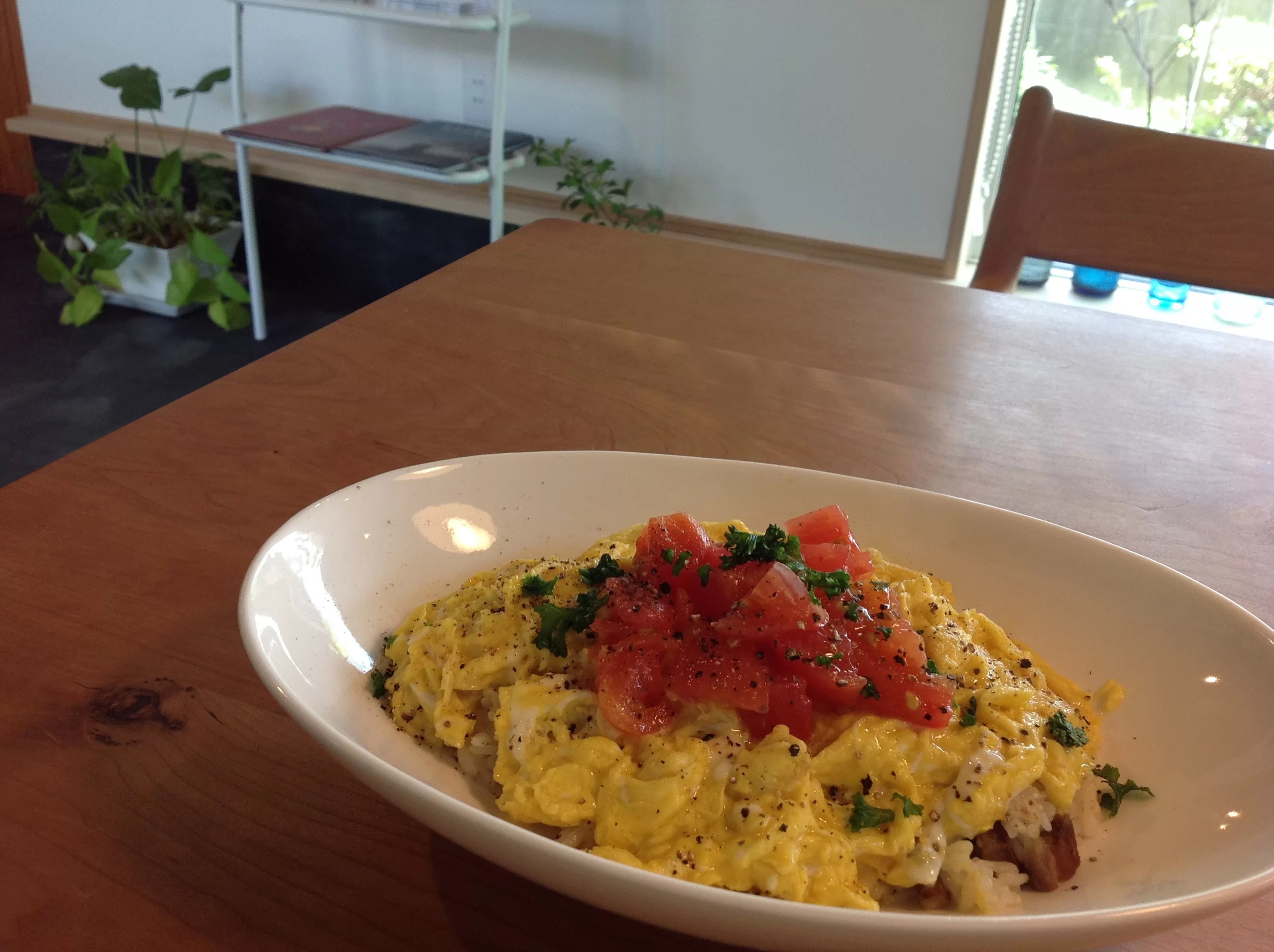 今日のベーコン「さっぱりオムライス」(^^)/ ブタノトリコ・まる