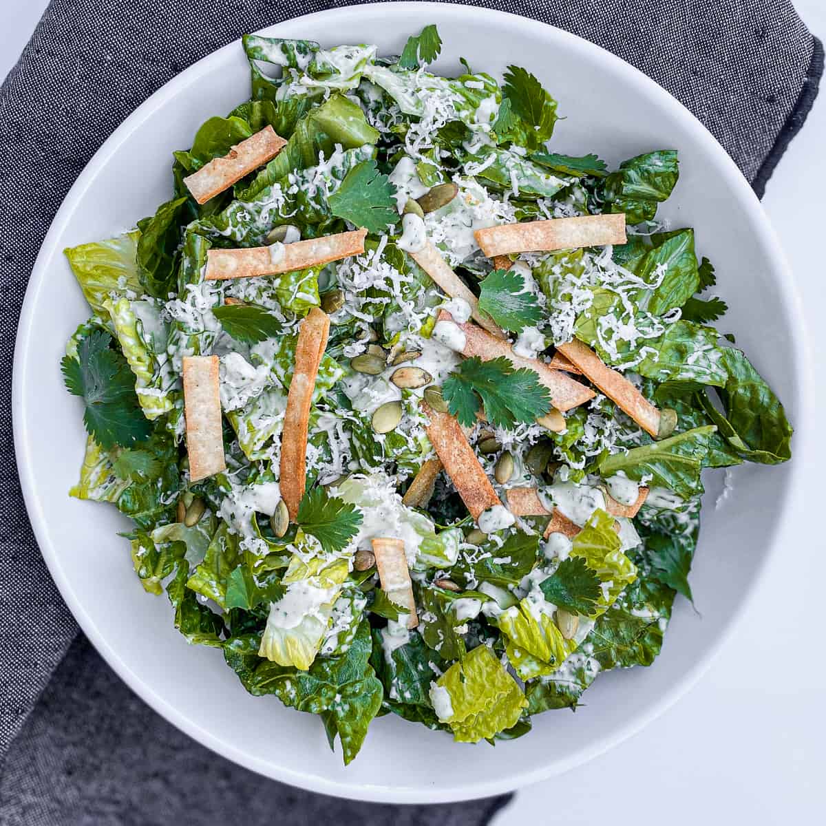 Mexican Caesar Salad (with CilantroPepita Dressing) But First We Brunch!