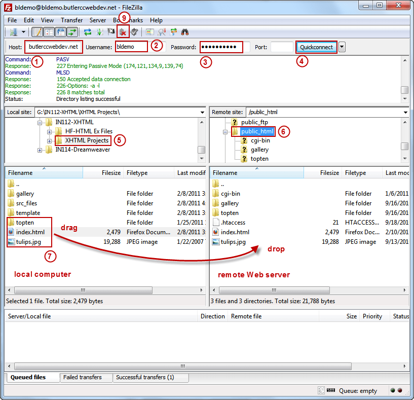 Filezilla Tutorial ButlerCC hosting