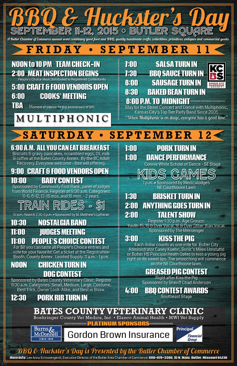 BBQHuckster’s Schedule Butler, MO Chamber of Commerce