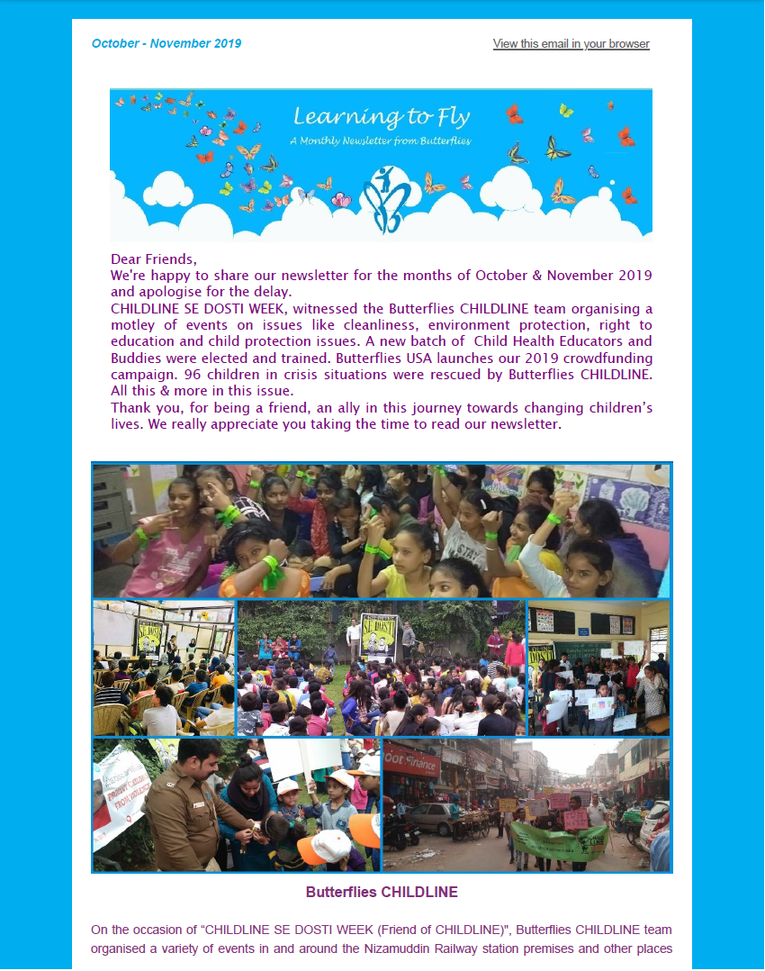 Learning to Fly in October & November 2019 Butterflies NGO Child