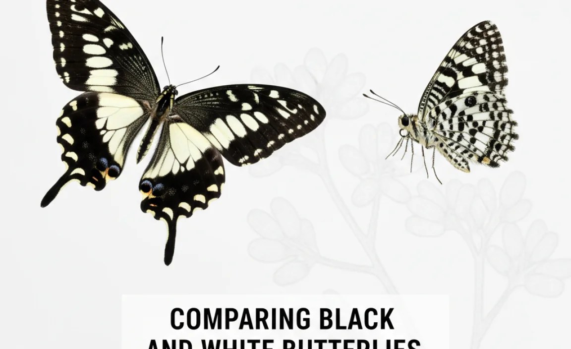 Comparing Black and White Butterflies