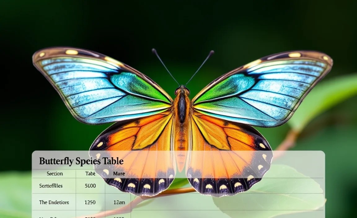 Butterfly Species Table
