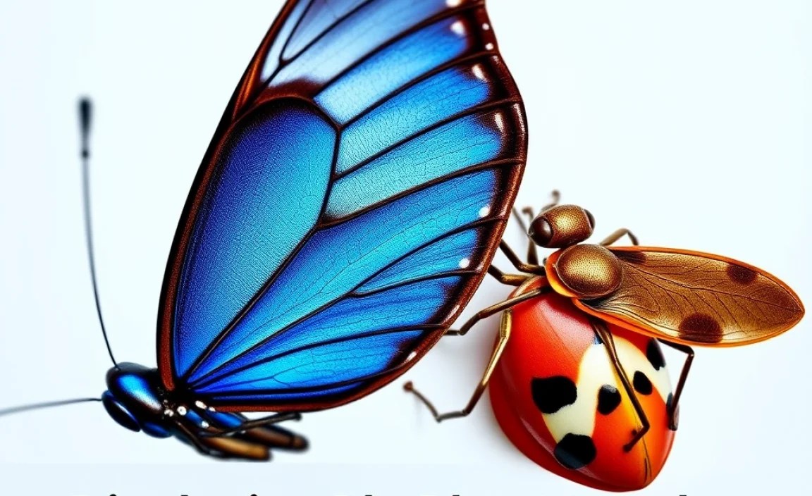 Displaying Blue Morphos with Other Insects