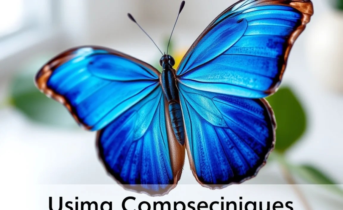 Using Composition Techniques for Blue Morpho Photos