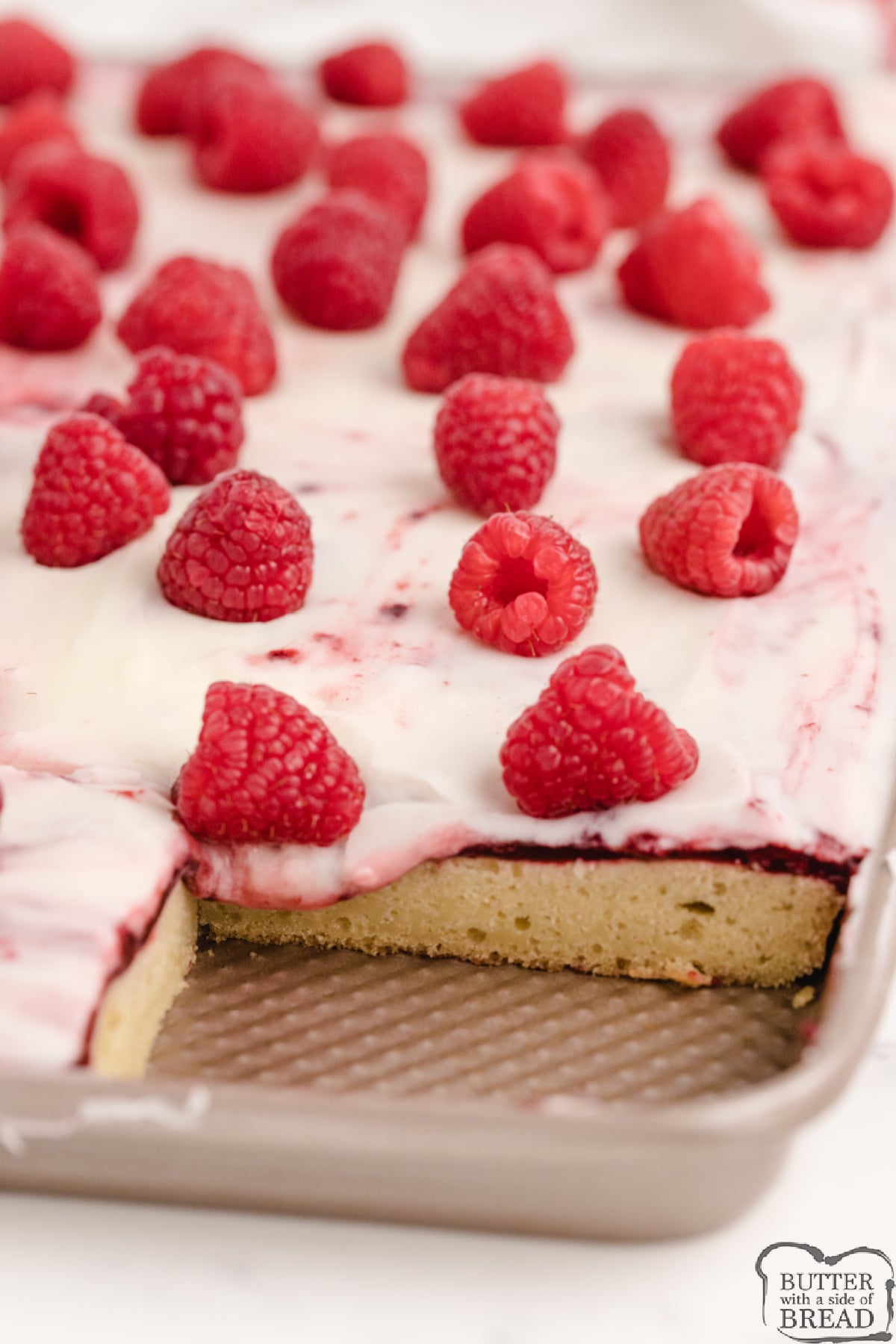 ALMOND RASPBERRY SHEET CAKE Butter with a Side of Bread