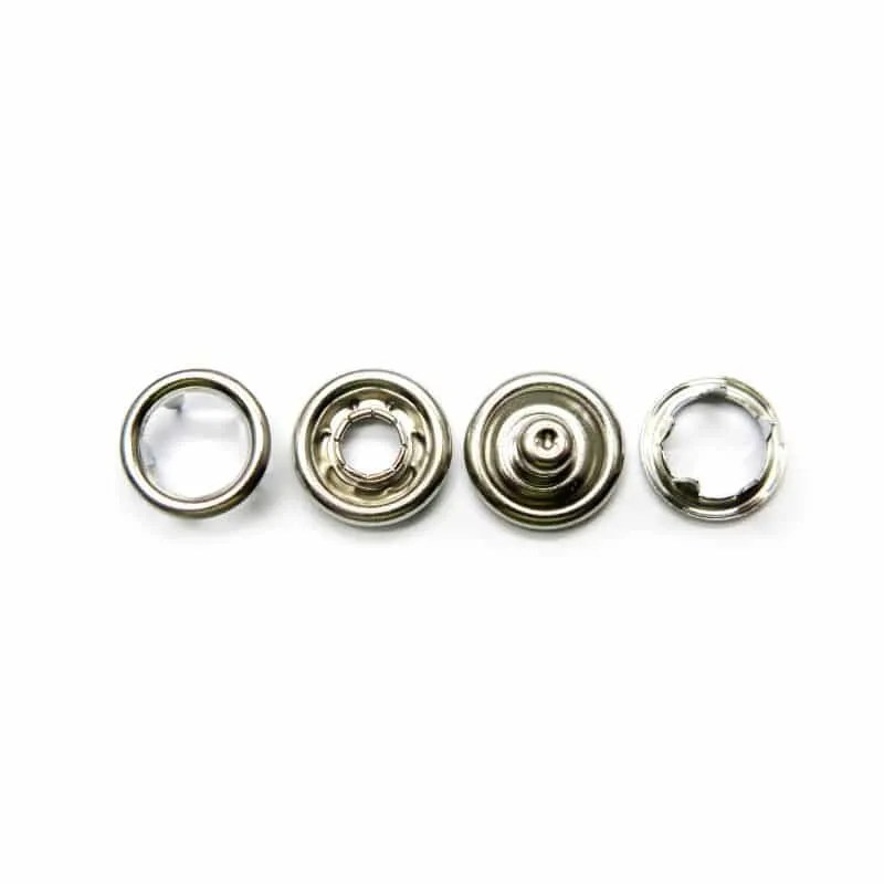 Metal Clothing Snaps Snap Fasteners Sliver & Gumetal