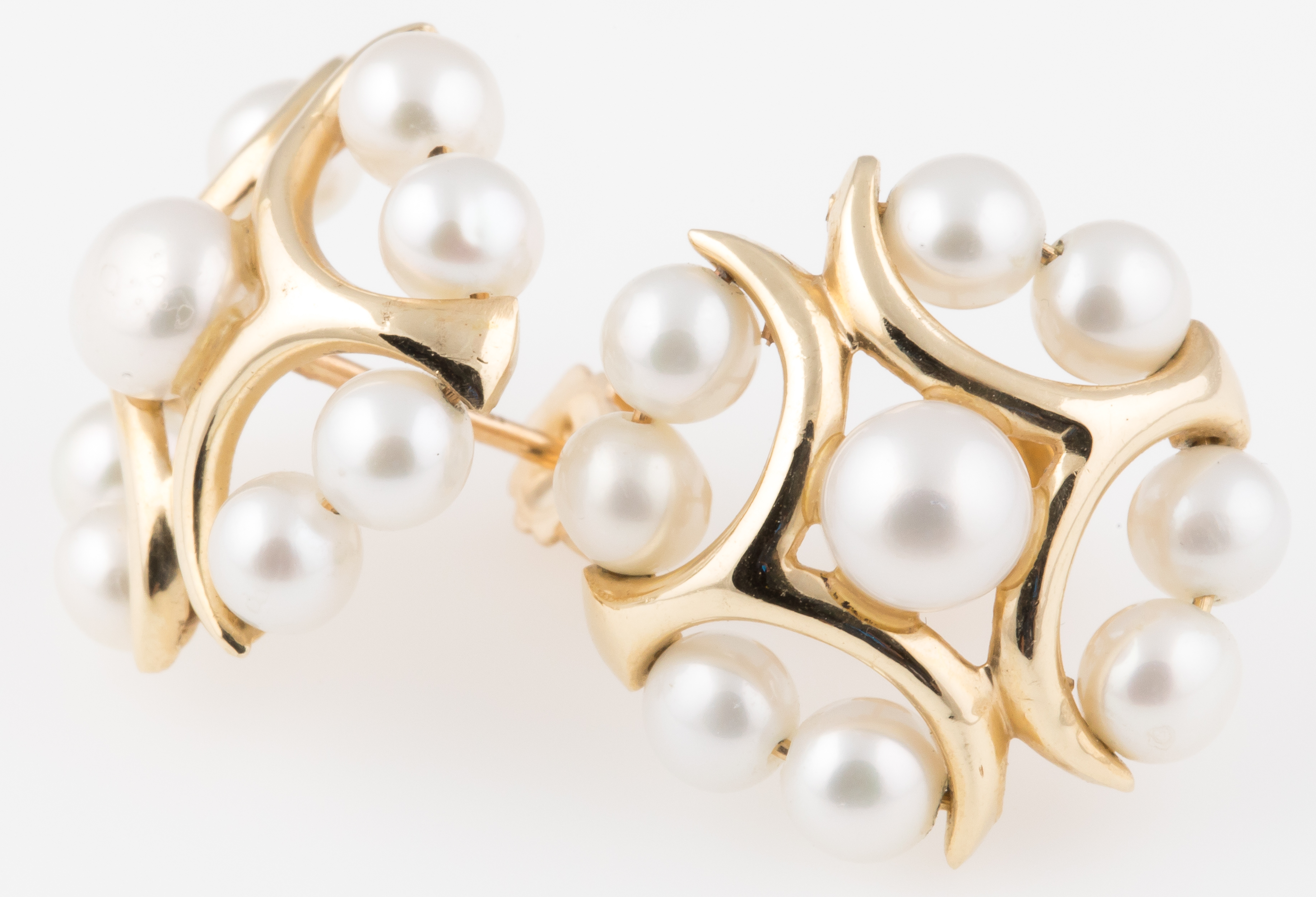 Lot Detail 14K YELLOW GOLD PEARL FASHION EARRINGS