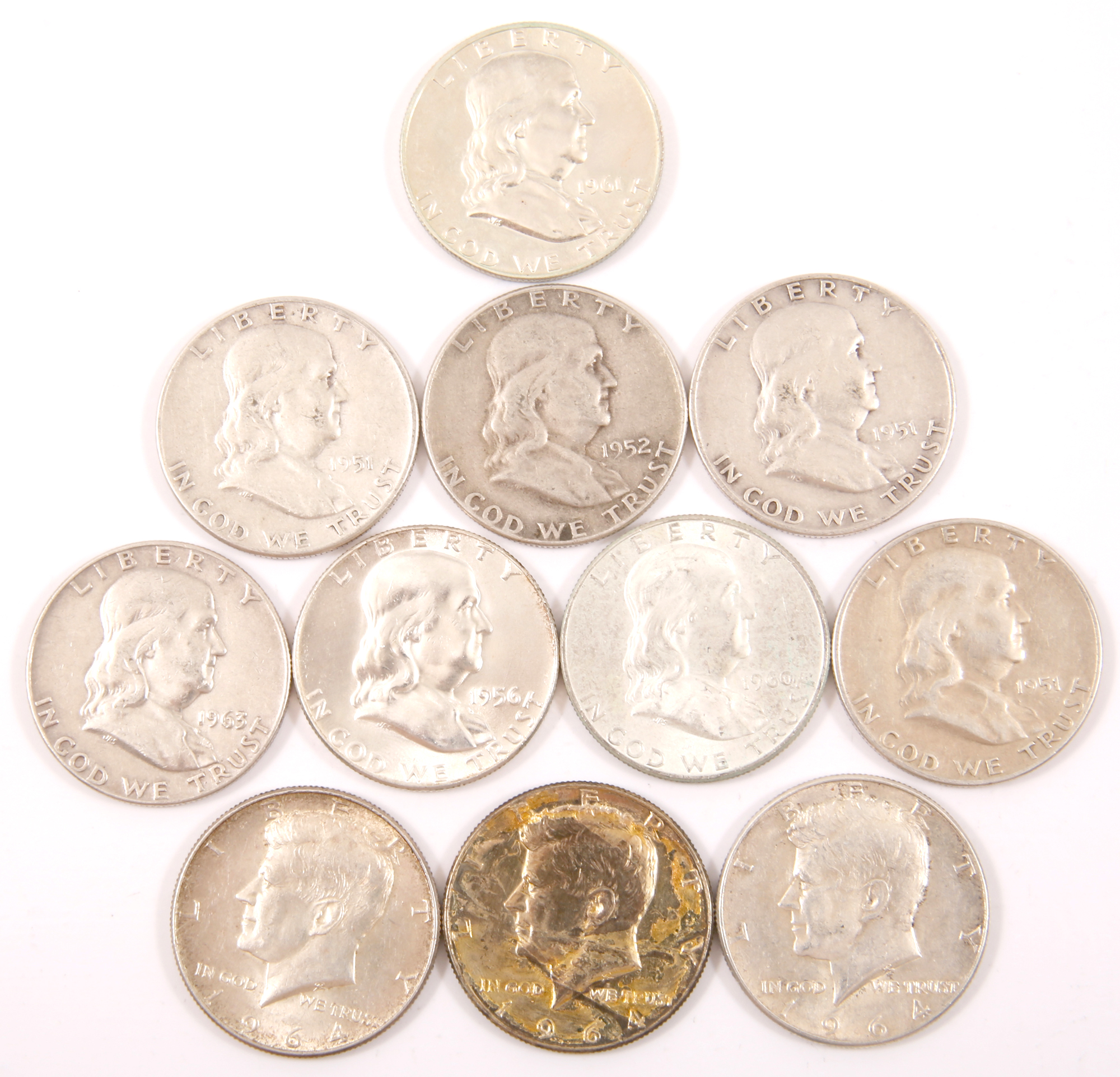 Lot Detail US 90 SILVER FRANKLIN & KENNEDY HALVES COINS