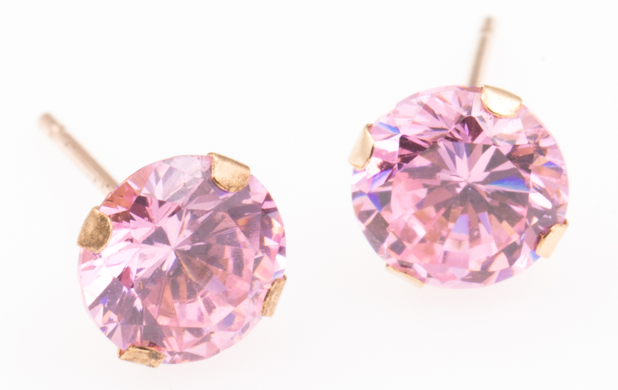 Lot Detail 10K GOLD PINK TOURMALINE STUD EARRINGS