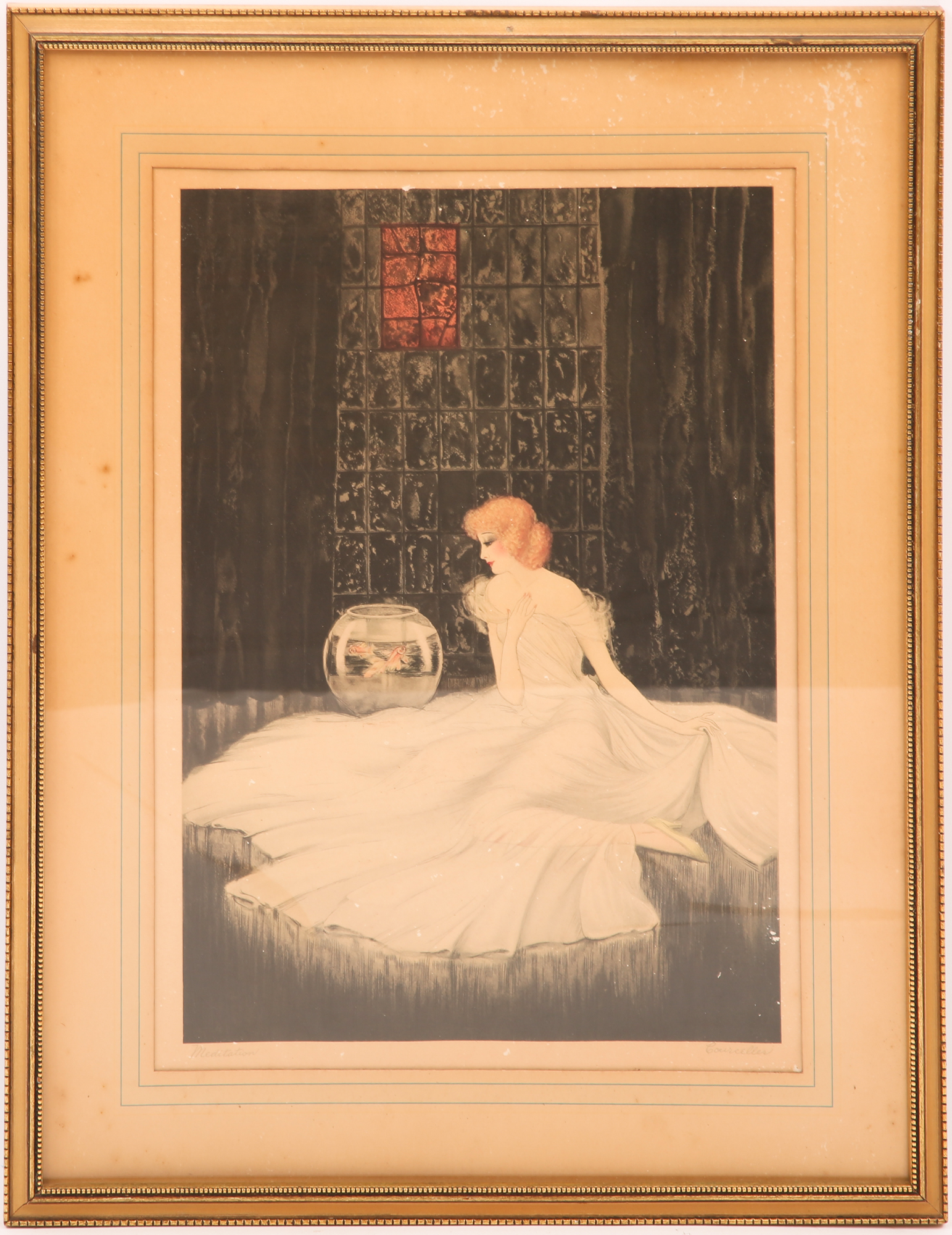 Lot Detail COURCELLES ART DECO MEDITATION LITHOGRAPH PRINT