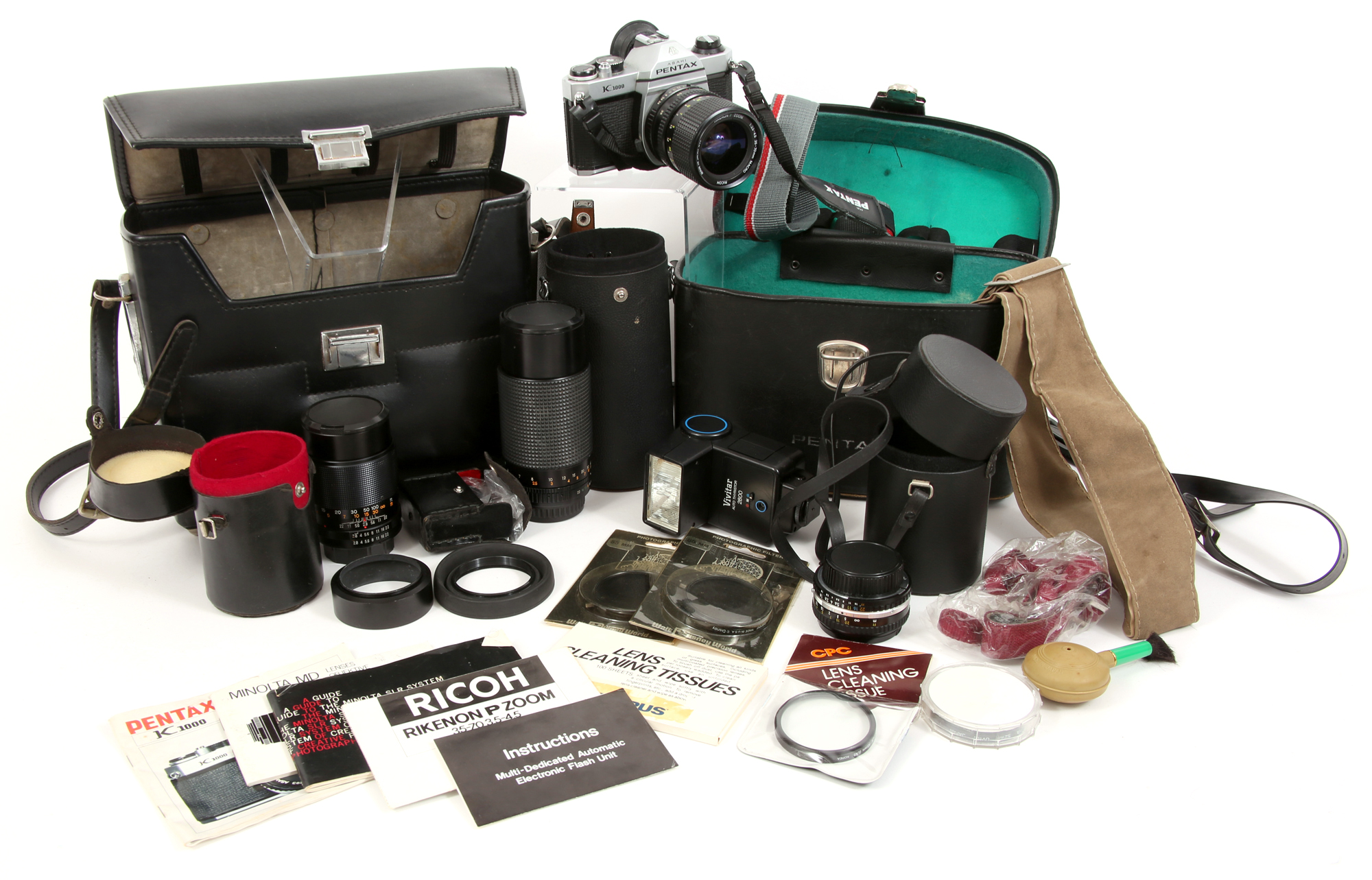 Lot Detail CAMERA LOT PENTAX K1000 BODY, MIXED LENSES, BAGS, & MORE