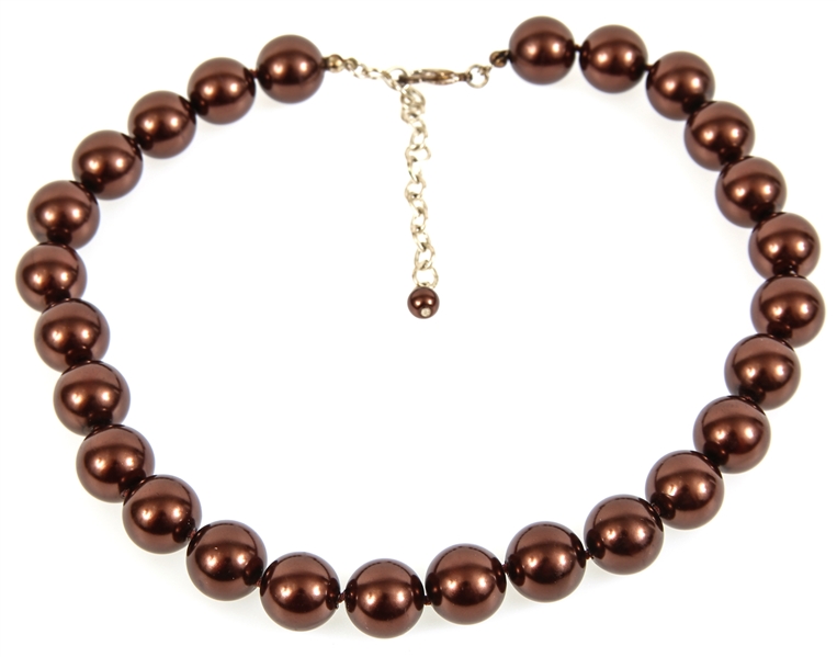 Lot Detail CHOCOLATE BROWN GLASS BEADED NECKLACE