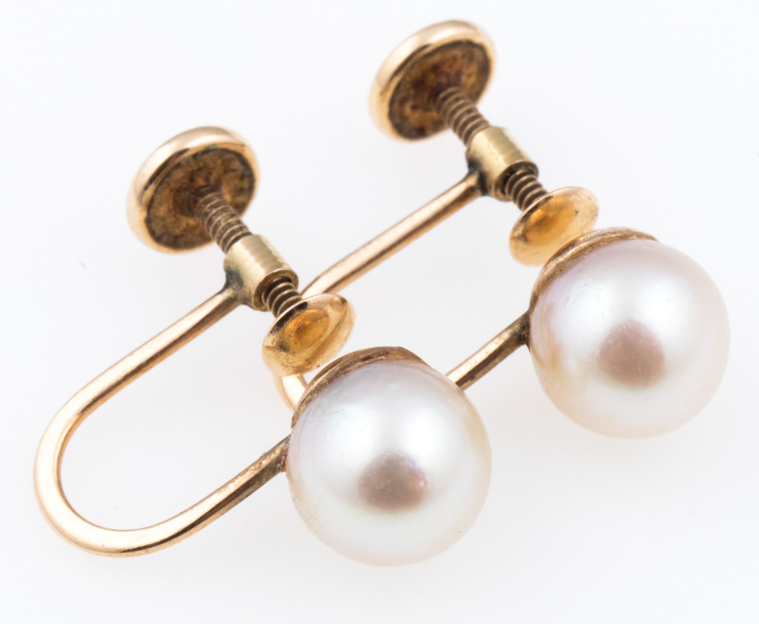 Lot Detail 14K YELLOW GOLD PEARL EARRINGS WITH CLIP ON BACKS