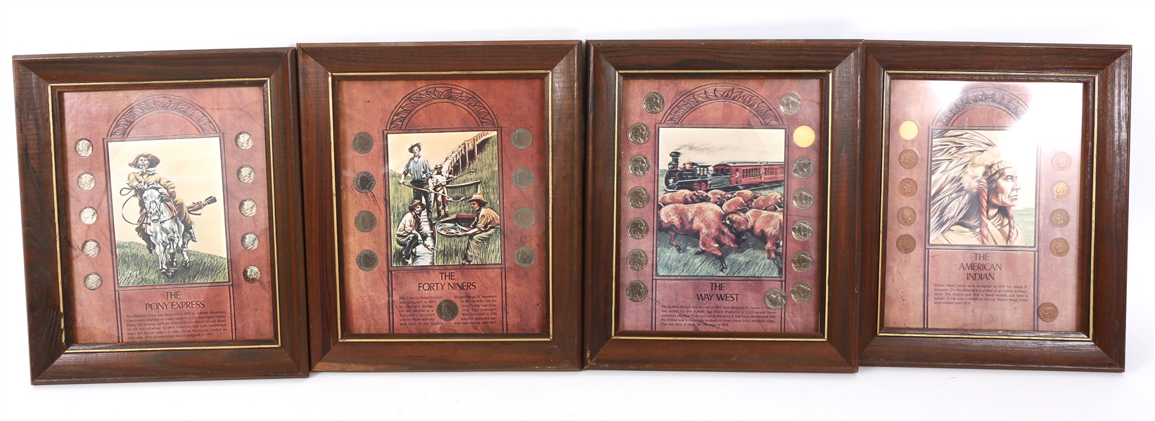 Lot Detail WESTERN THEME FRAMED U.S. COIN DISPLAYS LOT OF 4