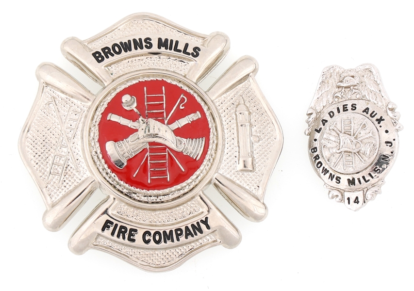 Lot Detail BROWNS MILLS NEW JERSEY FIRE BADGES LOT OF TWO