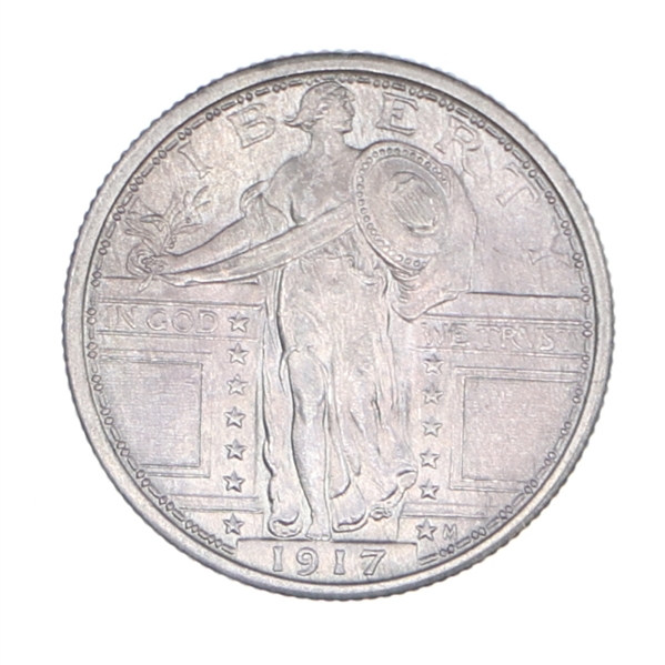 Lot Detail 1917P TYPE 1 US STANDING LIBERTY 25C QUARTER COIN