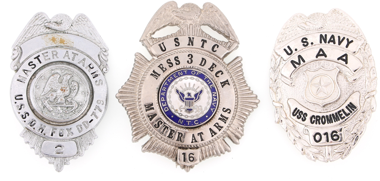 Lot Detail US NAVY MASTER AT ARMS BADGES LOT OF THREE