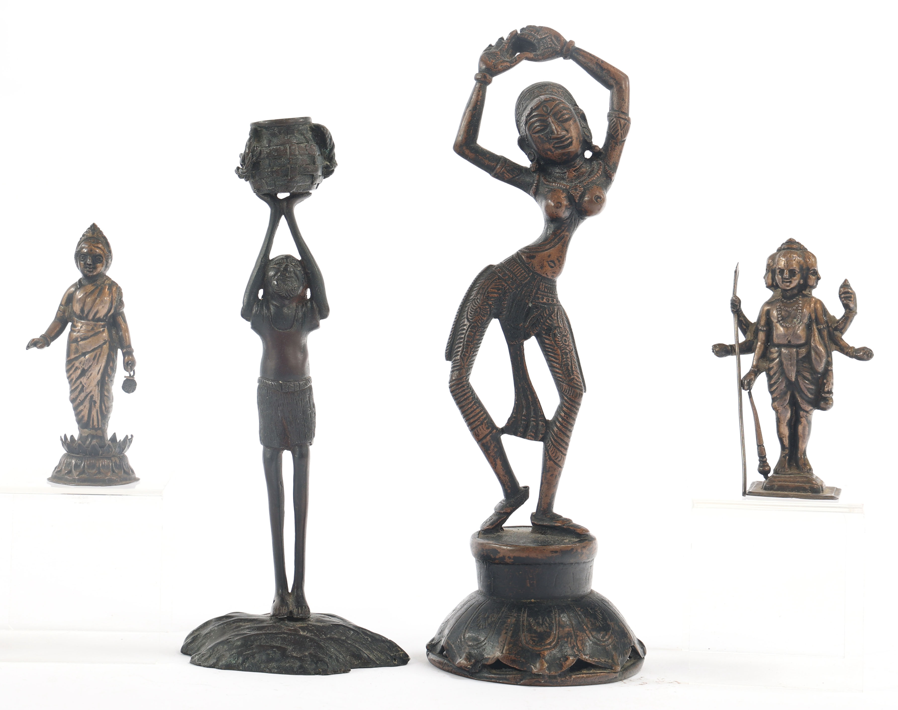 Lot Detail SOUTH ASIAN INDIAN BRONZE & SILVER STATUES