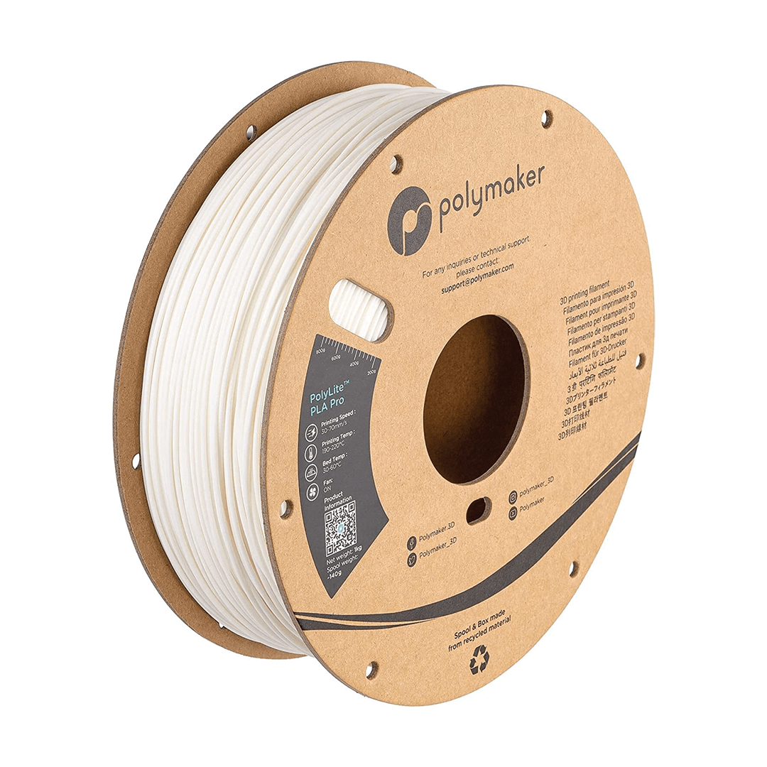 Polymaker PLA PRO Filament 1.75mm White Ghost Guns
