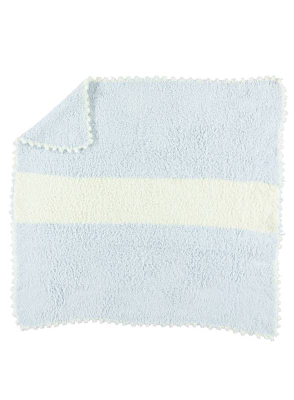 Barefoot Dreams CozyChic Striped Receiving Blanket Cream/Blue