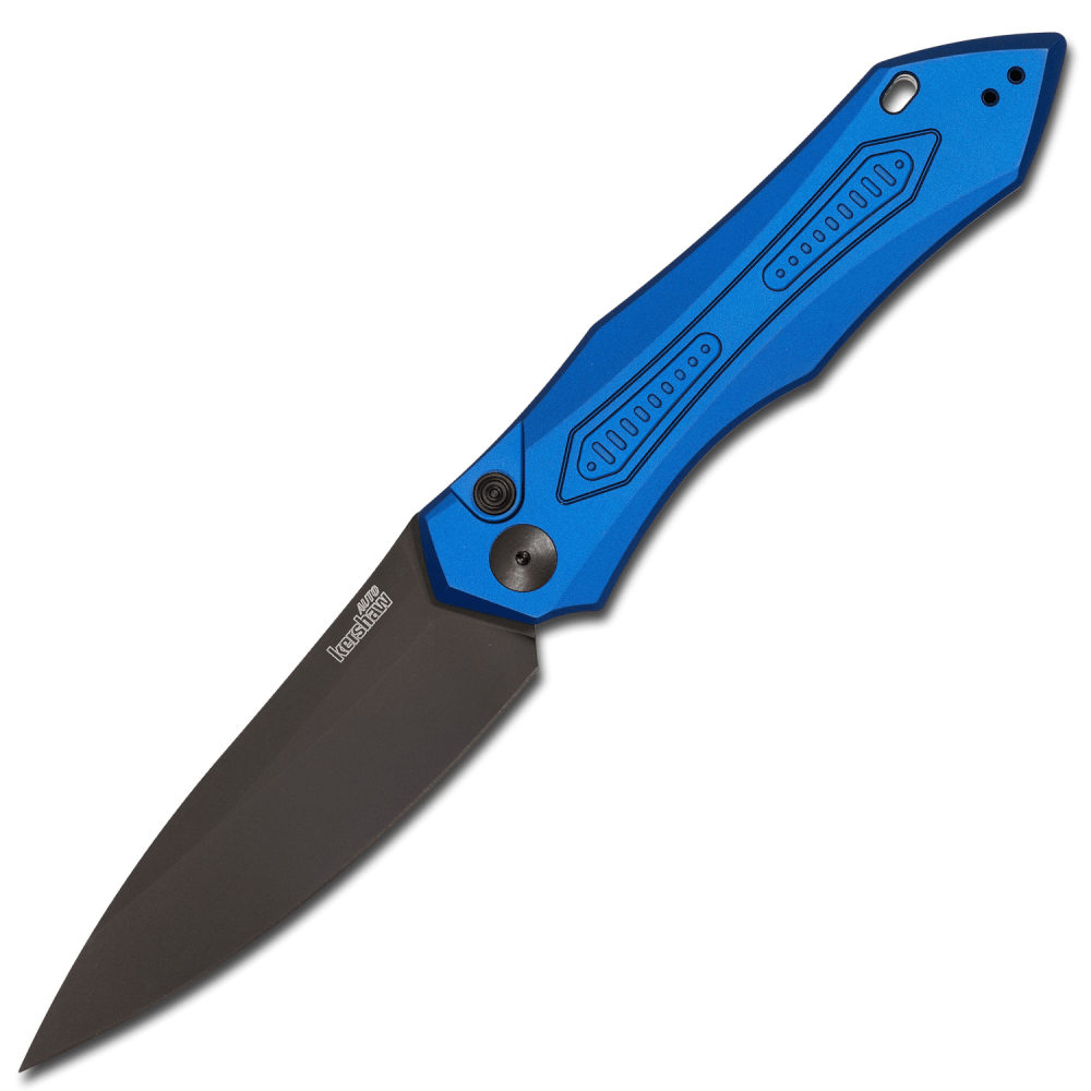BuyKnives Kershaw Launch 6 Auto CPM 154 Black DLC Blade Blue Aluminum Handle