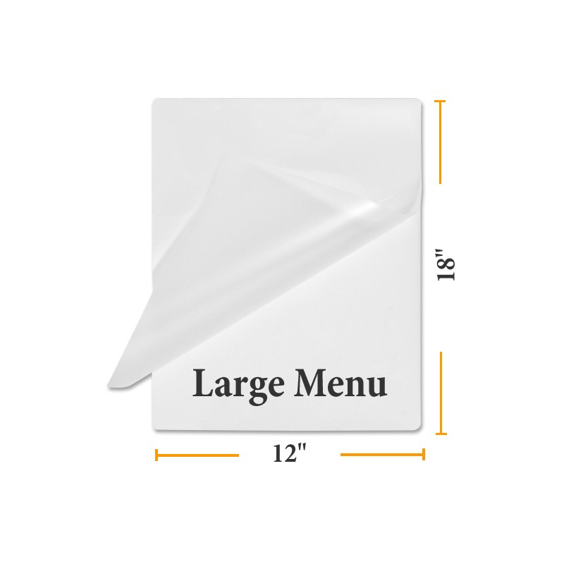 Large Menu (Double Letter) Size Laminating Pouches Buy Lamination