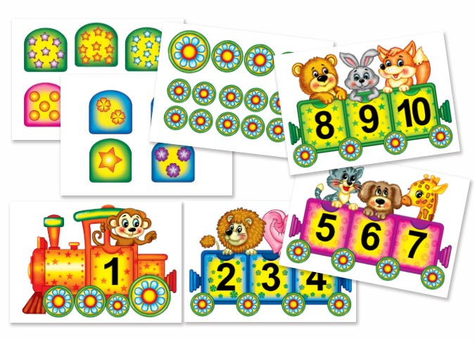 Number Train with Animals. Math Game BuyLapbook
