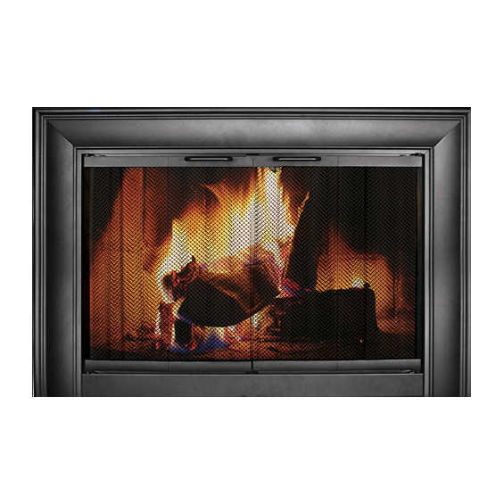 ThermoRite Celebrity Fine Textured Black Fireplace Door from