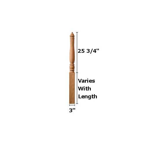 Carolina Stair Supply Savannah Pin Top Newel from