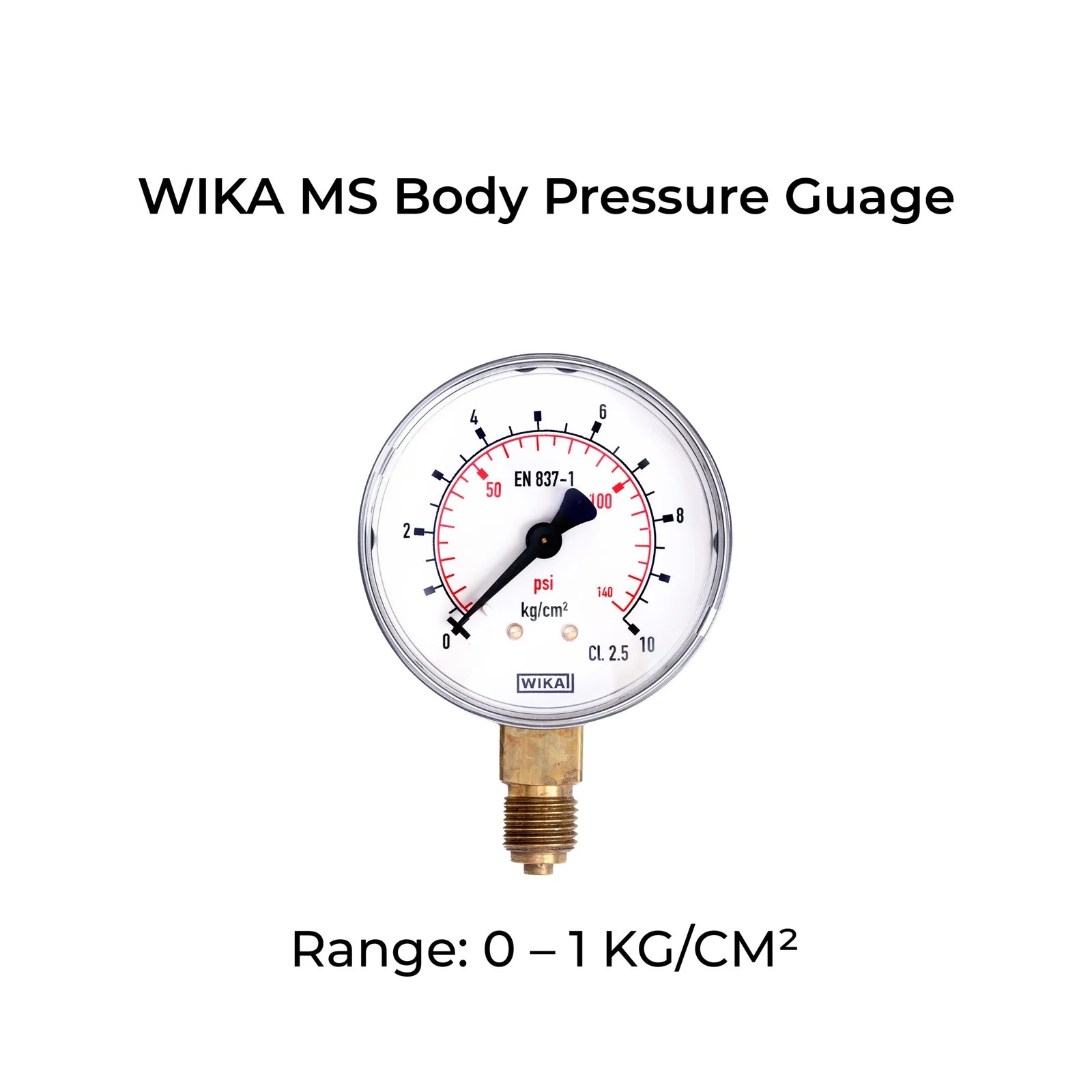 Buy WIKA Pressure Gauge MS Body Brass Internal 63mm Dial (2.1/2