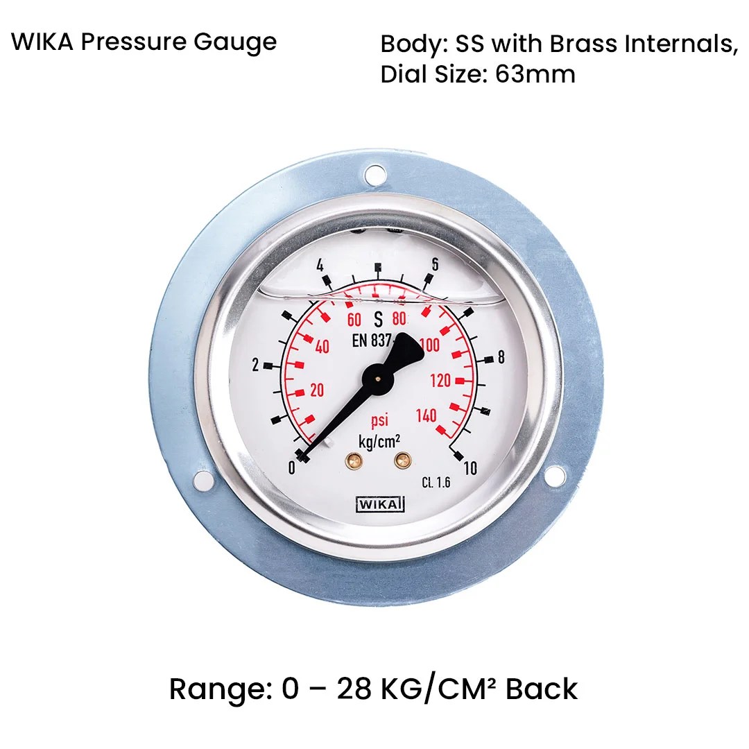 Buy WIKA Pressure Gauge SS Body Brass Internals 63mm Dial (2.1/2