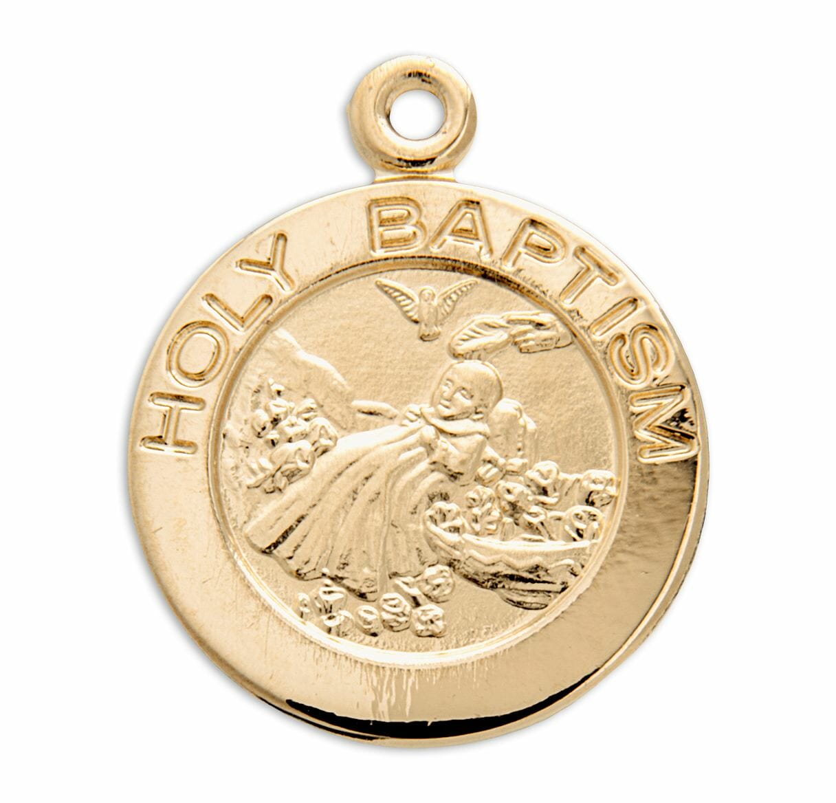 Holy Baptism Round Gold Over Sterling Silver Medal Buy Religious