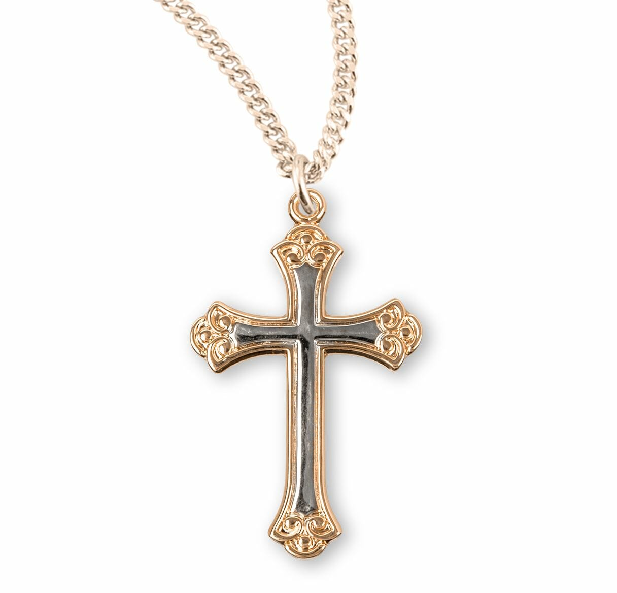 Gold Over Sterling Silver TwoTone Cross Buy Religious Catholic Store