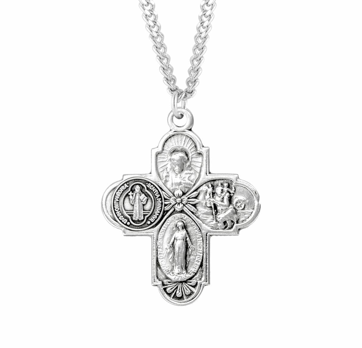 Saint Benedict Sterling Silver Four Way Medal Buy Religious Catholic