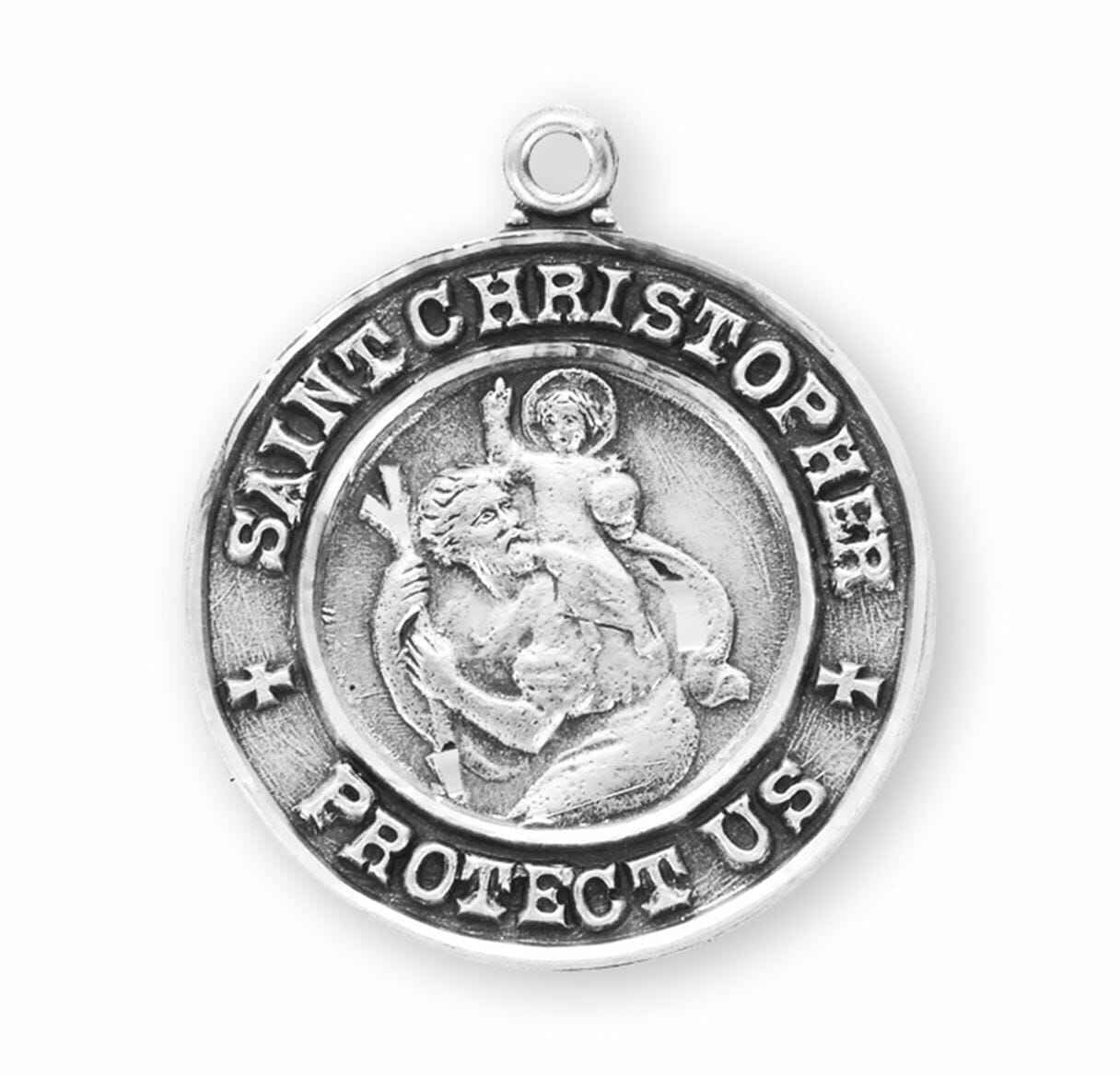 Saint Christopher Round Sterling Silver Medal Buy Religious Catholic