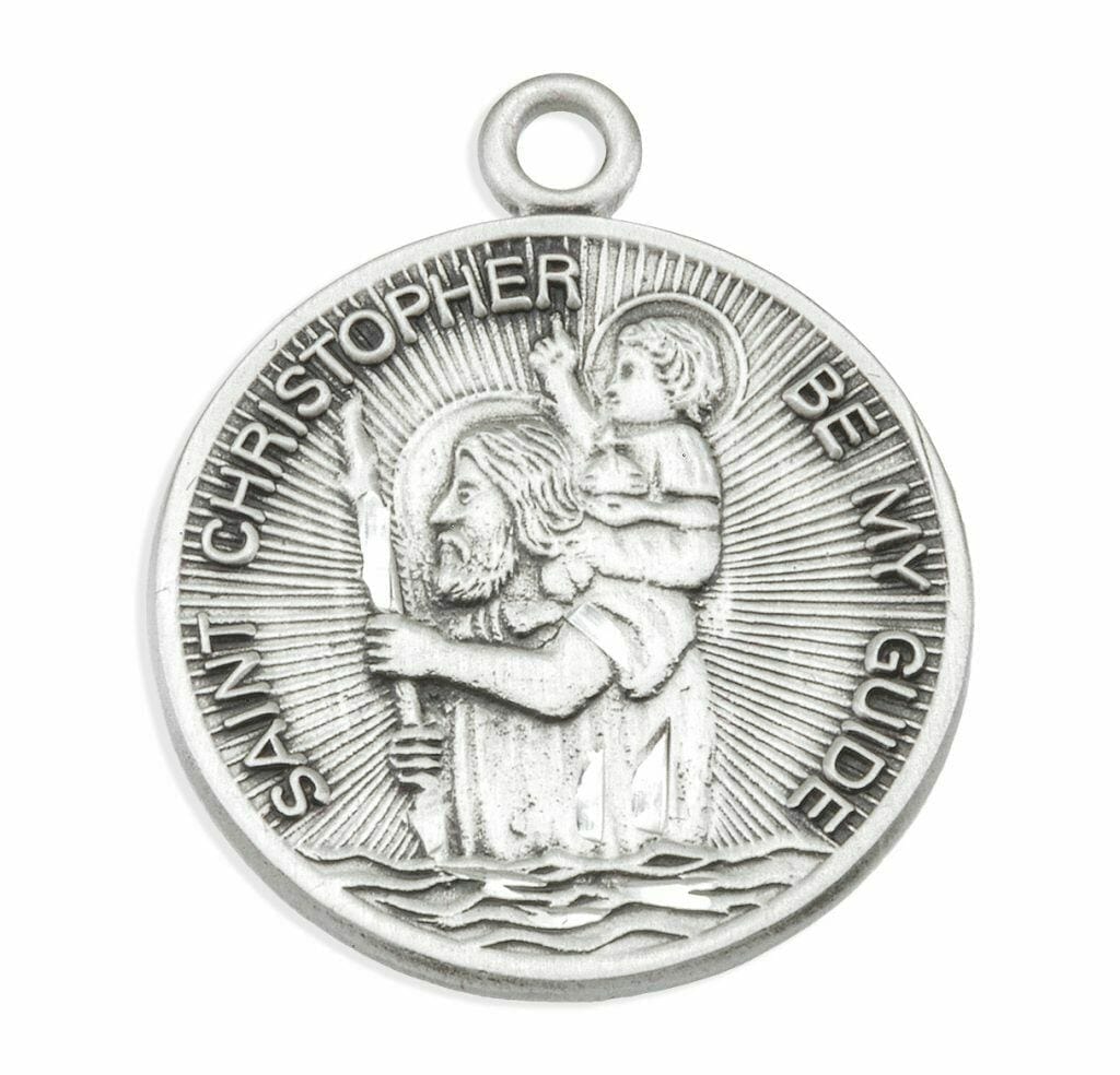 Saint Christopher Round Sterling Silver Medal Buy Religious Catholic