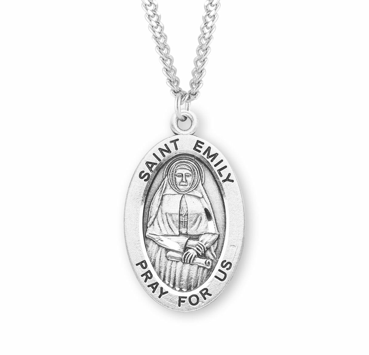 Patron Saint Emily Oval Sterling Silver Medal Buy Religious Catholic