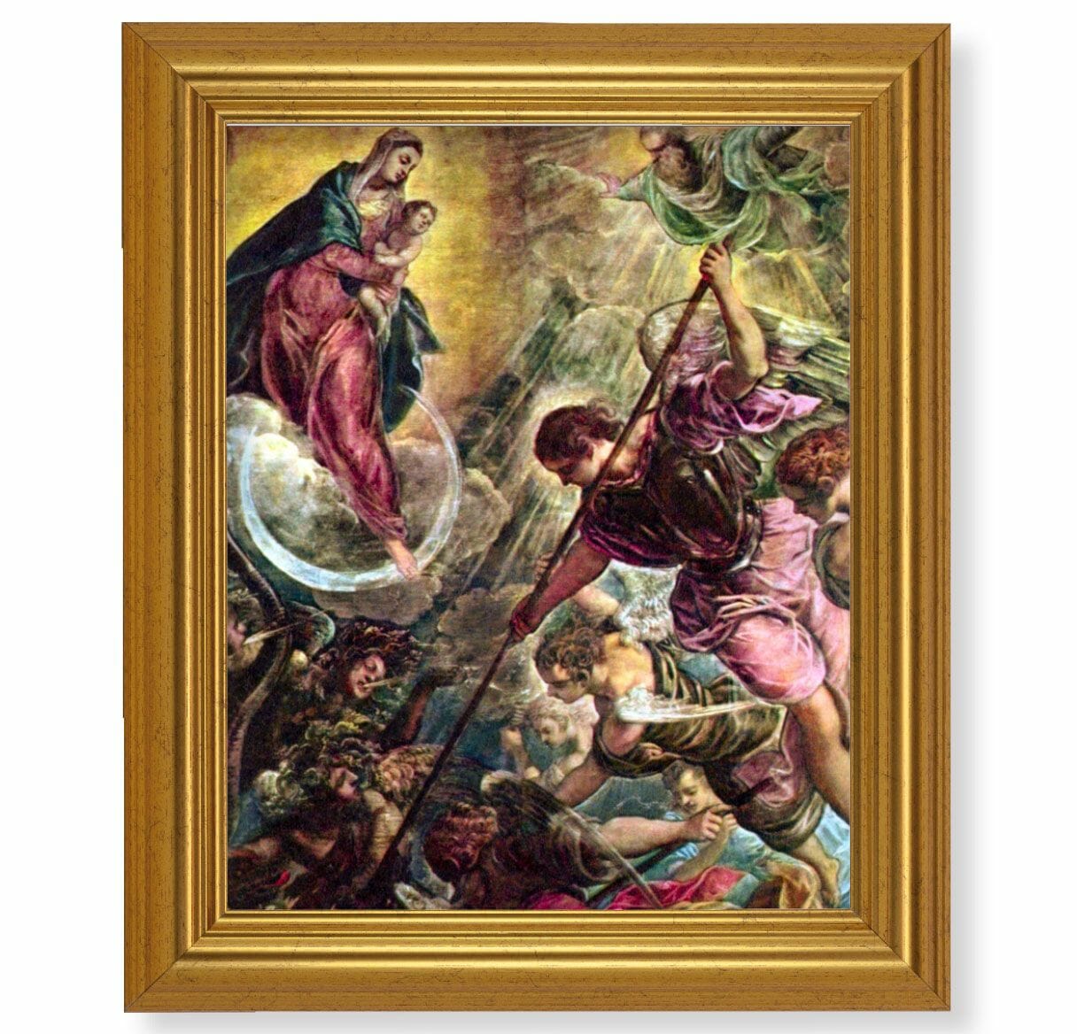 Battle of the Archangel St. Michael Gold Framed Art Buy Religious