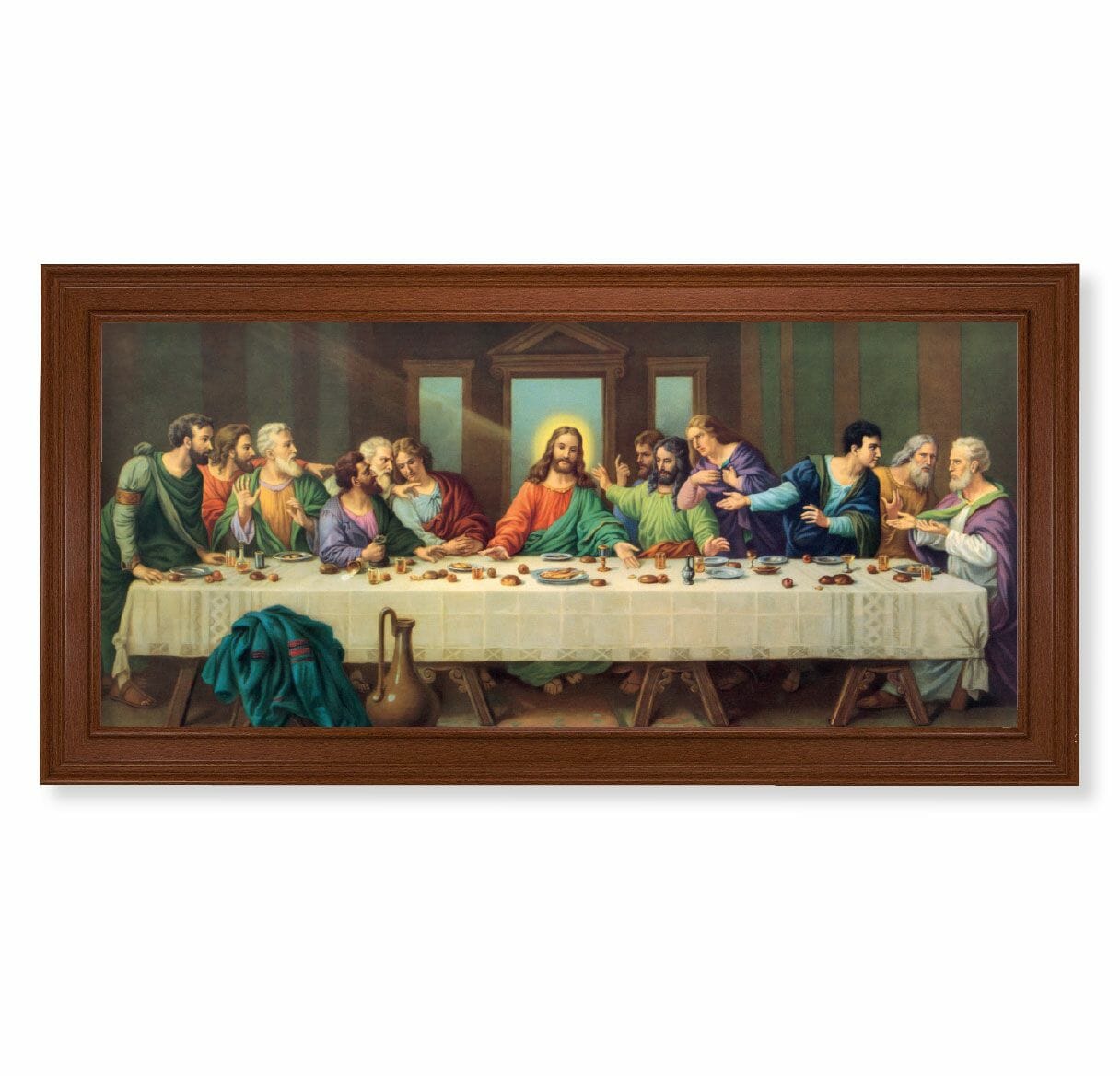 Last Supper Walnut Finish Framed Art Buy Religious Catholic Store