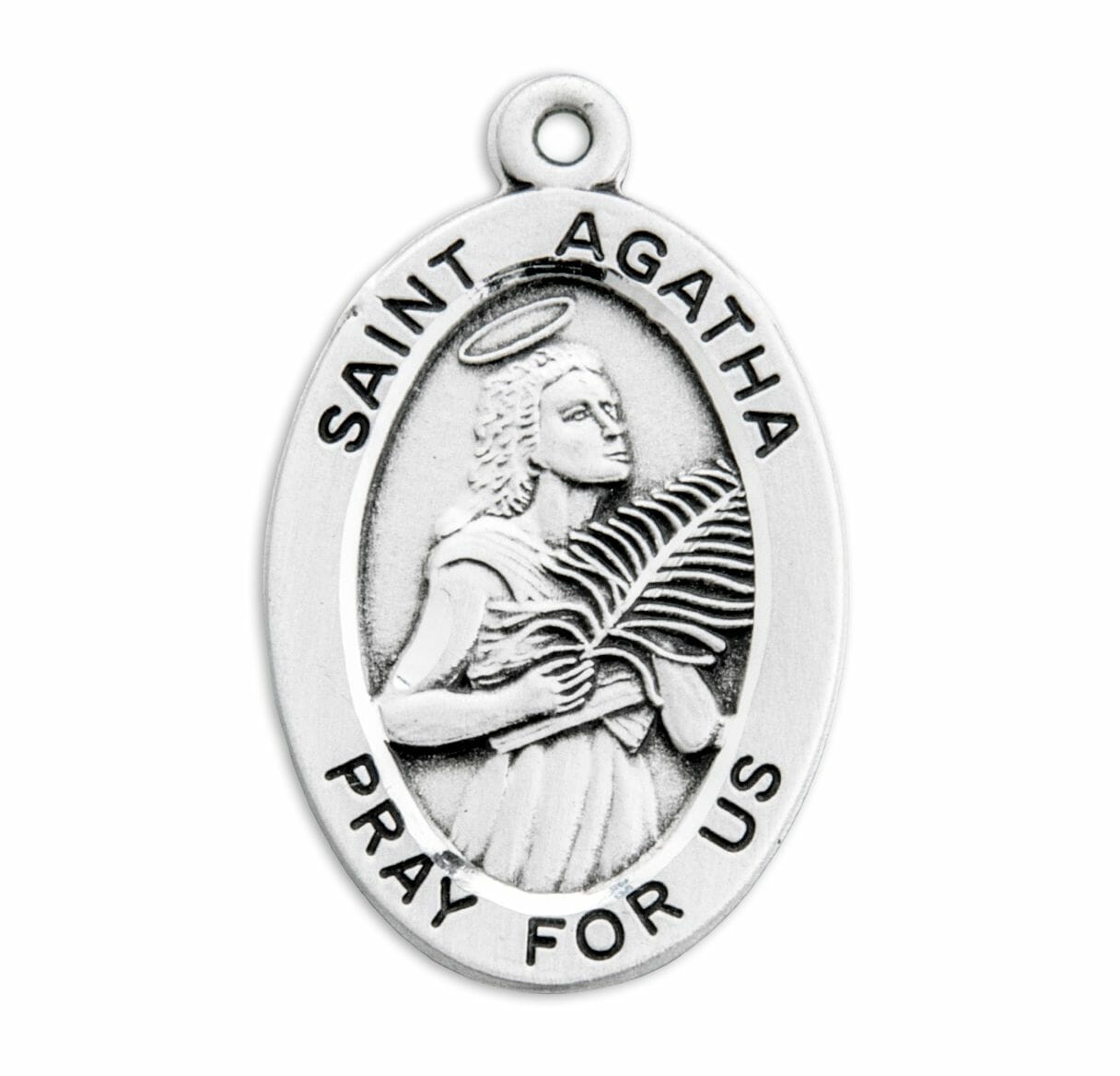 Patron Saint Agatha Oval Sterling Silver Medal Buy Religious Catholic