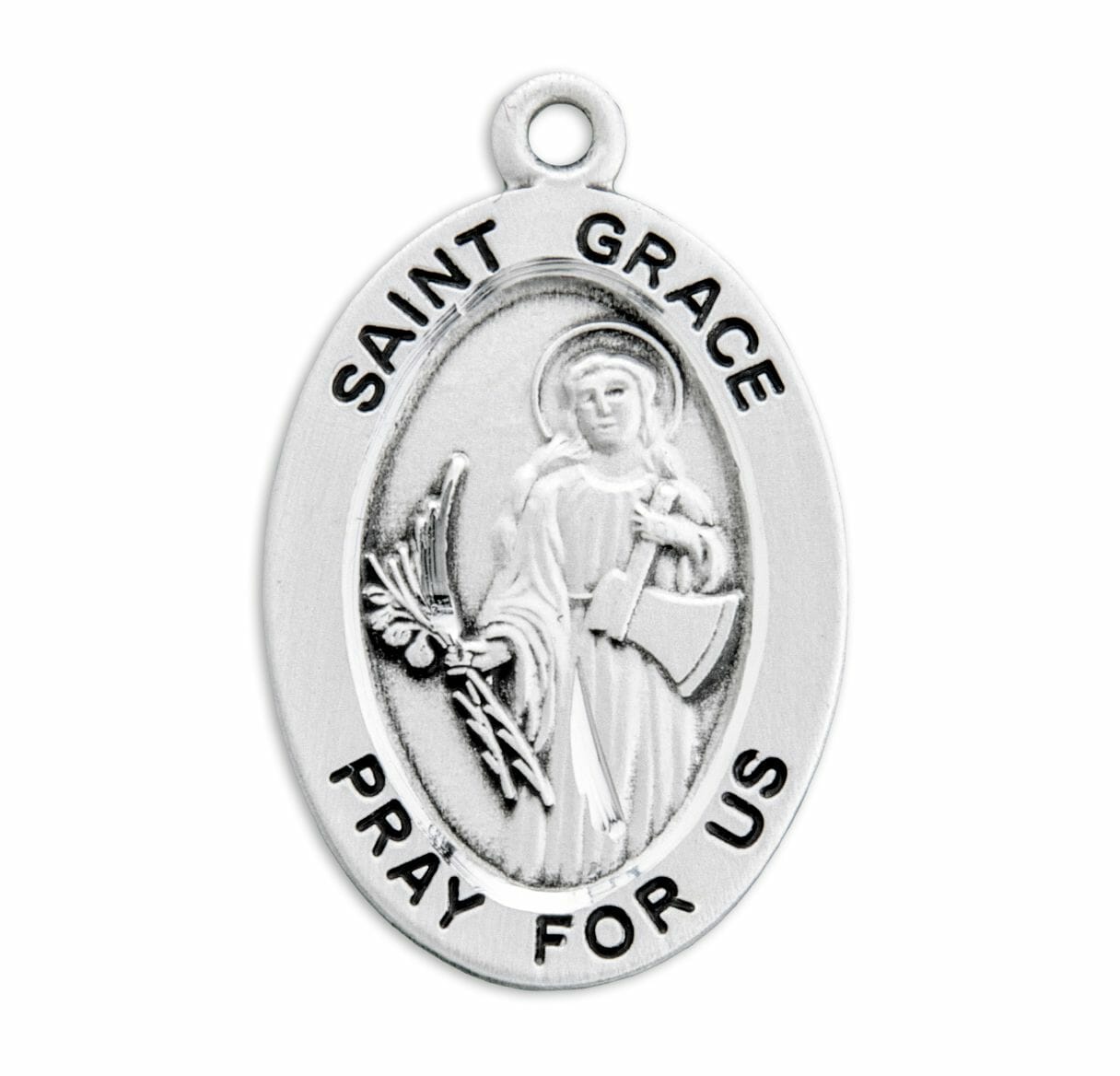 Patron Saint Grace Oval Sterling Silver Medal Buy Religious Catholic